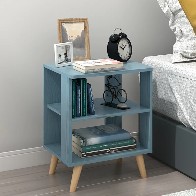 

New Nightstands Blue Bedside Table Storage Cabinet Nordic Small Table Bedroom Furniture, meubles de chambre, table de chevet