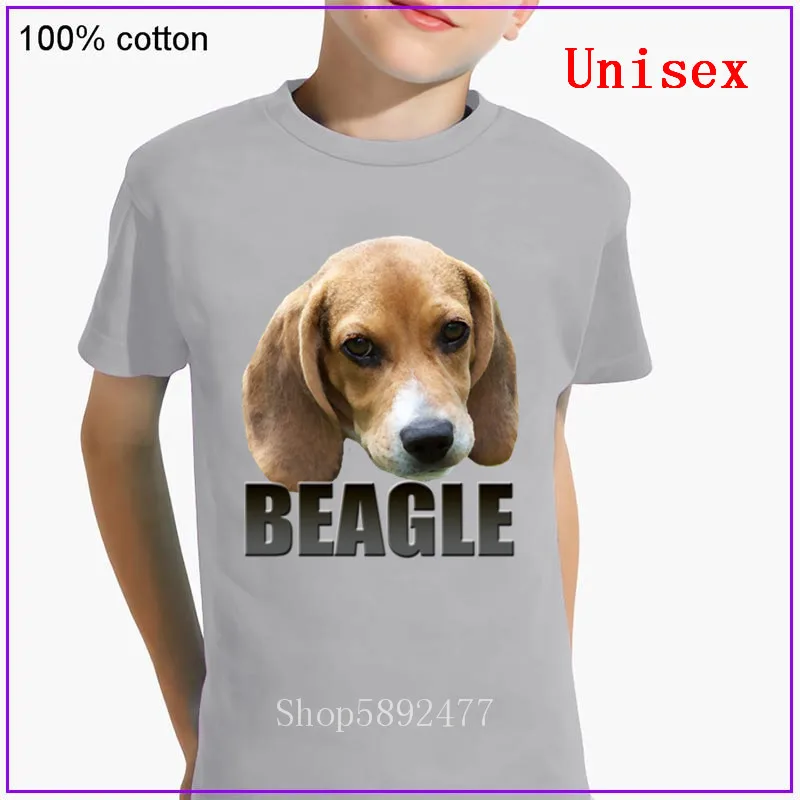 Костюм с принтом собаки Beagle топы Детская футболка коротким рукавом для мальчиков