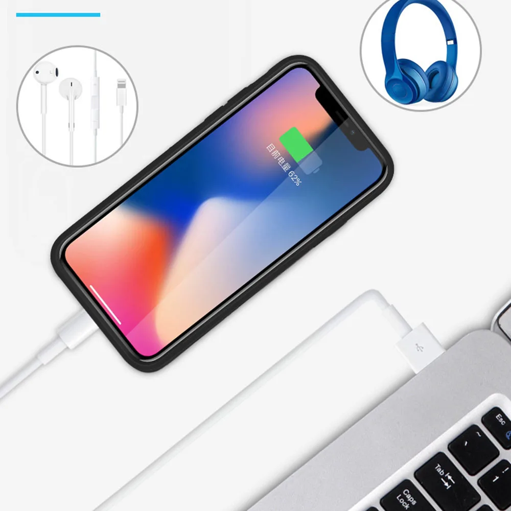 

Battery Charger Case For iPhone x xr xs MAX Battery Case Power Bank Charging Case Charger Ultra Slim External Back Pack