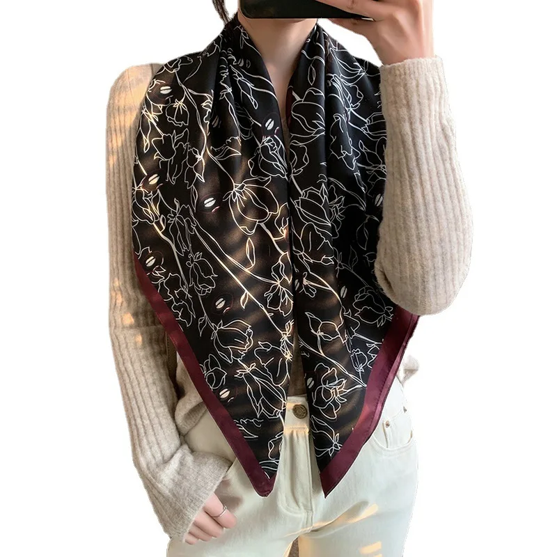 

Mulberry Scarf Women Silk Scarf Luxury Shawl Scarves Beach Cover-ups Bandana Hijabs Bufand de seda Foulard en soie solar playa