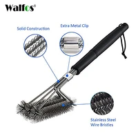walfos high quality practical grill cleaning brush bbq tool grill brush stainless steel brushes accessories bbq supplies