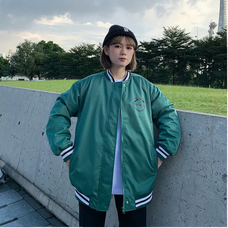 

Winter pilot jacket cotton padded jacket female thickened student bear reflective Baseball Jacket Harajuku cotton padded jacket