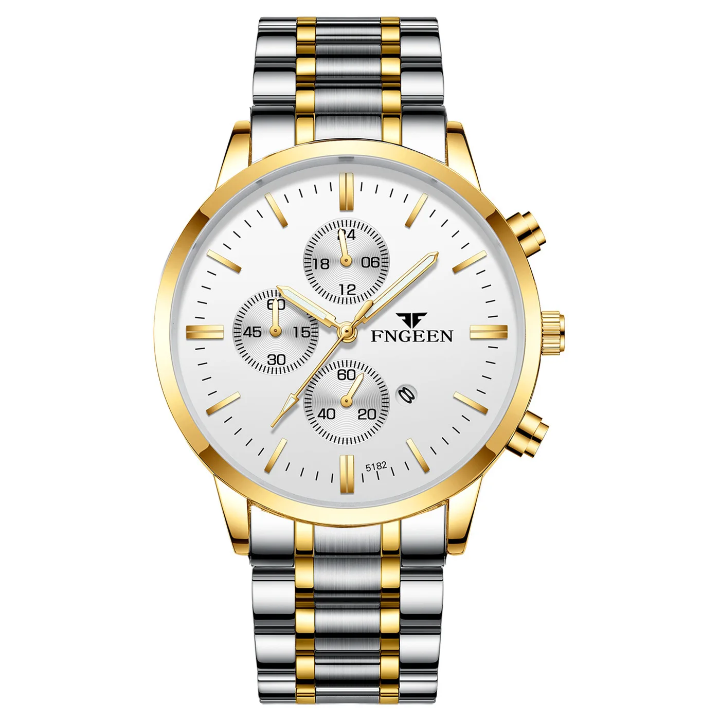 Новейшие стальные часы серии FNGEEN водонепроницаемые деловые кварцевые для мужчин