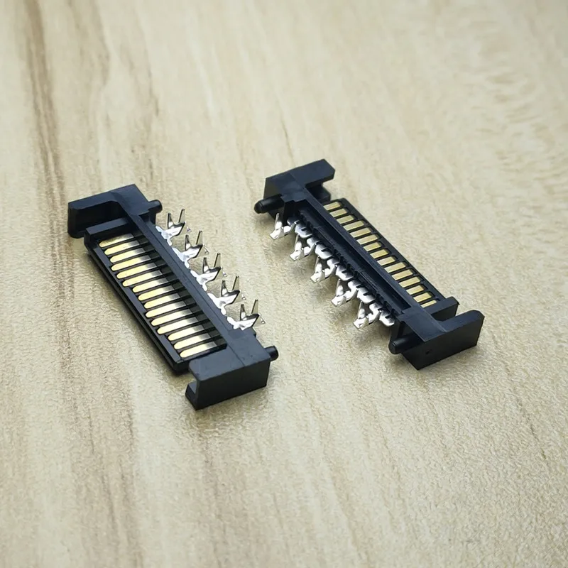 Riveting Pressure Type 15PIN SATA Plug PC Computer ATX Hard Disk Power Connectors Plastic Shell Male Housing