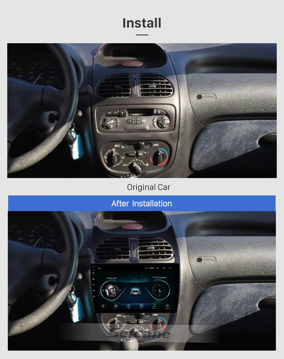 Seicane gps Авторадио HD сенсорный экран автомобиля Радио Аудио 9 ''Android 8,1 для peugeot 206 2000-AUX wifi Поддержка Carplay DAB