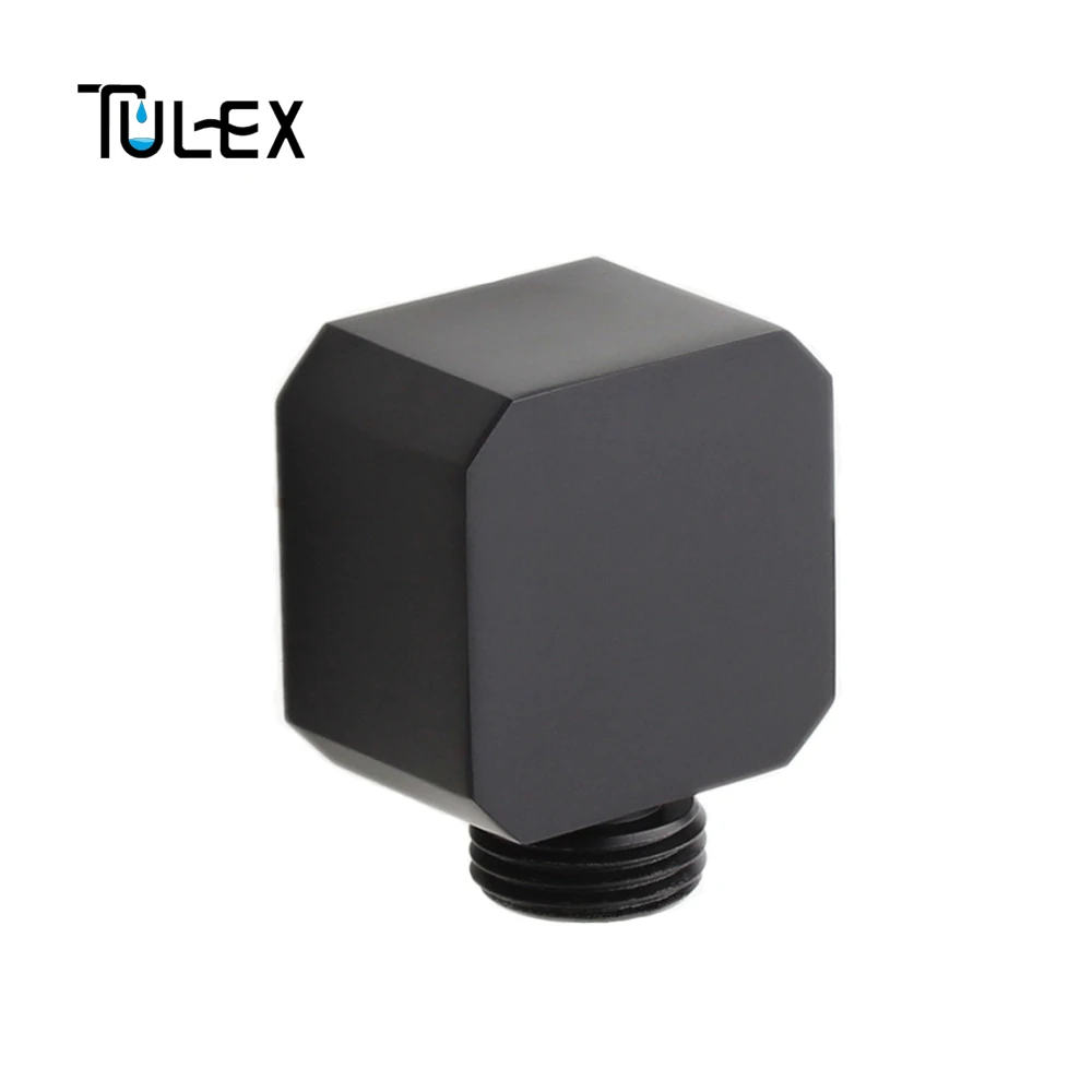 TULEX черная насадка для душа, аксессуары для ванной комнаты, октогональная ванная комната, настенный соединитель, кронштейн для ванной комнаты, локоть трубы