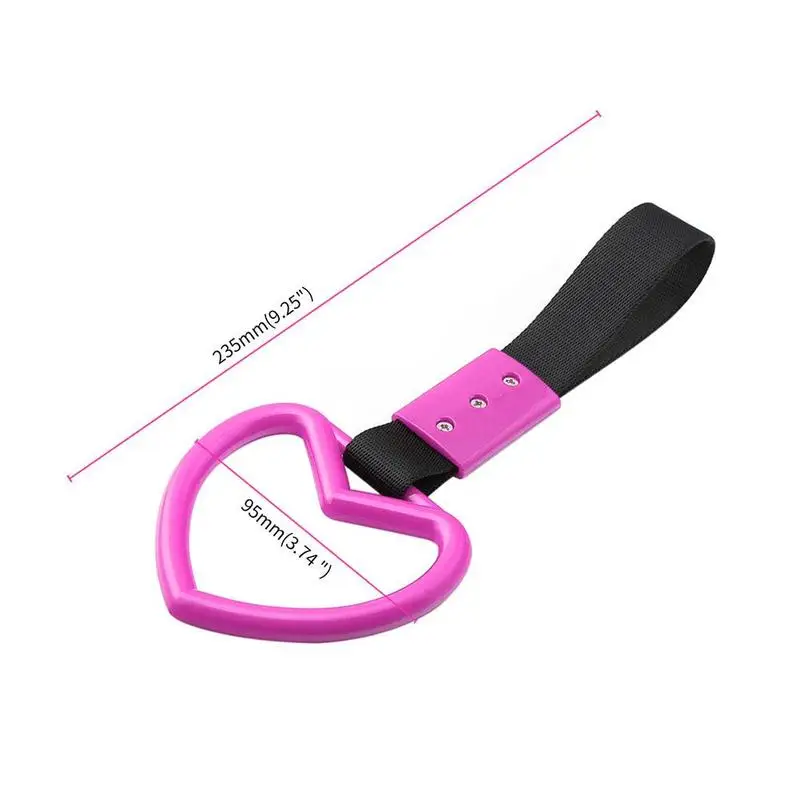 

Pink Ring Heart Shape Train Bus Handle Hand Strap Drift Ring Pull Car Decoration Safety Interior Charm L9X5