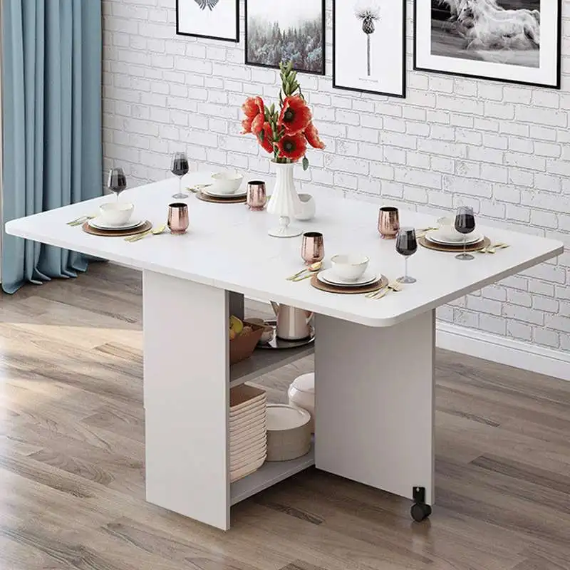 Складной обеденный стол набор мебели современный деревянный передвижной