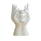 Керамическая ваза с изображением человеческого лица и цветов, творческая портретная ваза, искусственная фотография, искусственная голова