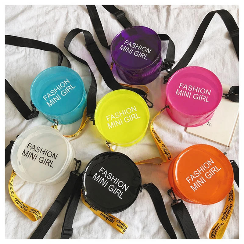 

Hot Sell PVC Transparent Women Crossbody Bags Fashion Casual Solid Color Jelly Bag Round Pouch Classic Style Messenger Bags