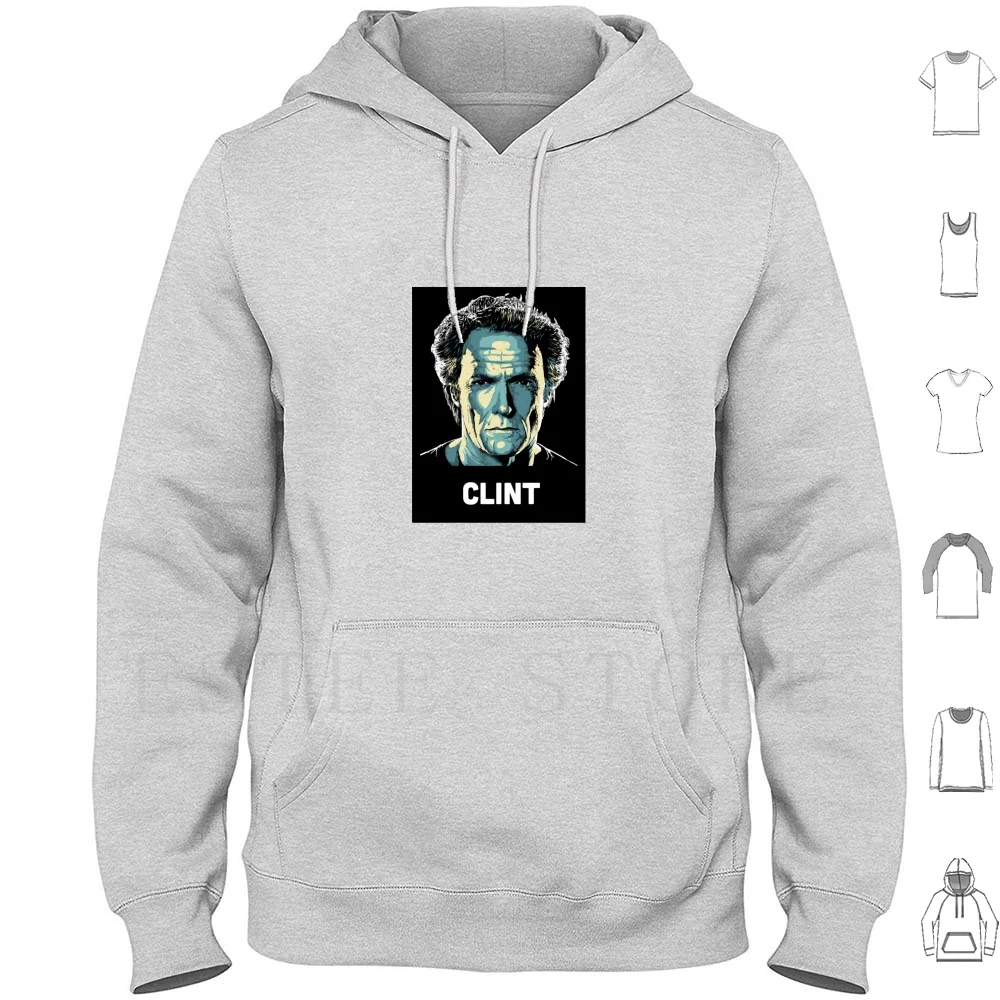 

Толстовка с капюшоном Clint Eastwood, с длинным рукавом, для жесткого кинотеатра, фильмов, знаменитостей