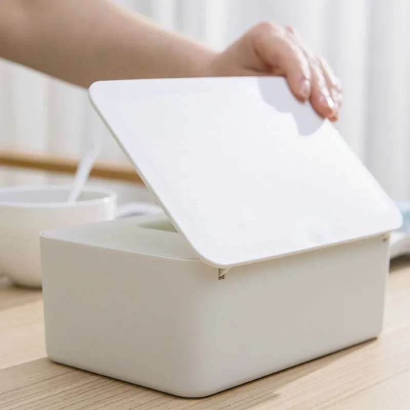 

Tissue Storage Box Baby Wipes Paper Household Plastic Plastic Dust-proof With Lid For Home Office