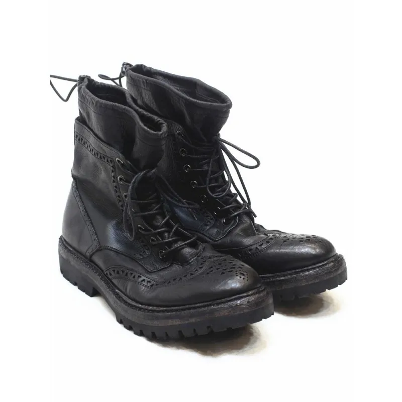 Мужские Винтажные ботинки ручной работы черные ботильоны из натуральной