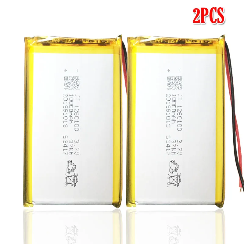 1260100 10000 мАч перезаряжаемая Lipo батарея для gps DVD настольная электронная книга камера КПК электрические игрушки литий-полимерная батарея - Цвет: 2pcs