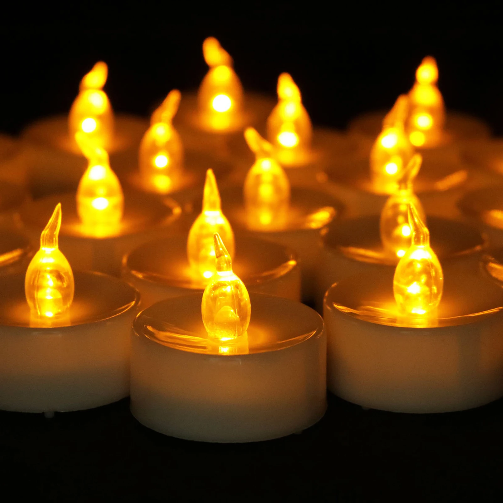 

Flameless LED Tealight Tea Candles Wedding Light Romantic Candles Lights for Party Wedding Decorations 100 Hours Realistic Flick