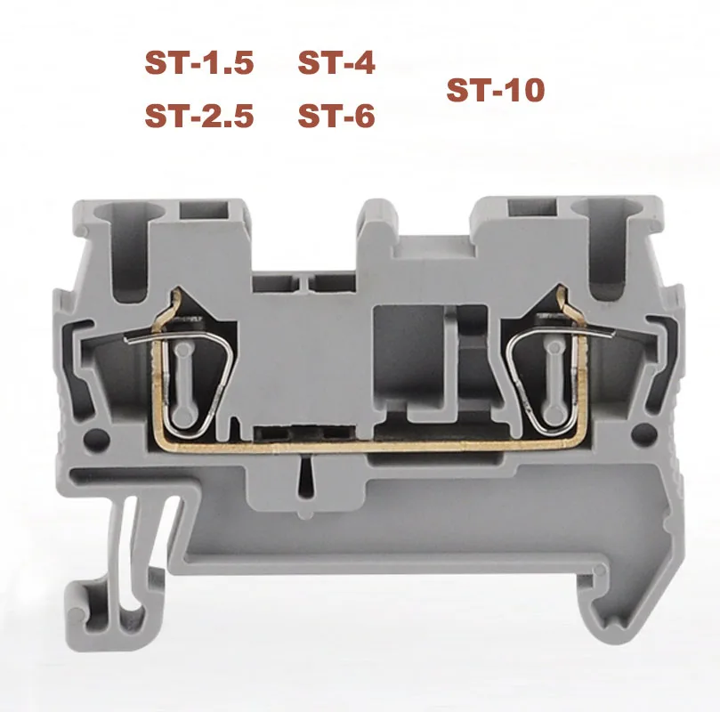 

5pcs Spring Terminal Blocks ST1.5/2.5/4/6/10 din rail screwless terminals block connector bornier wire cable copper morsettiera