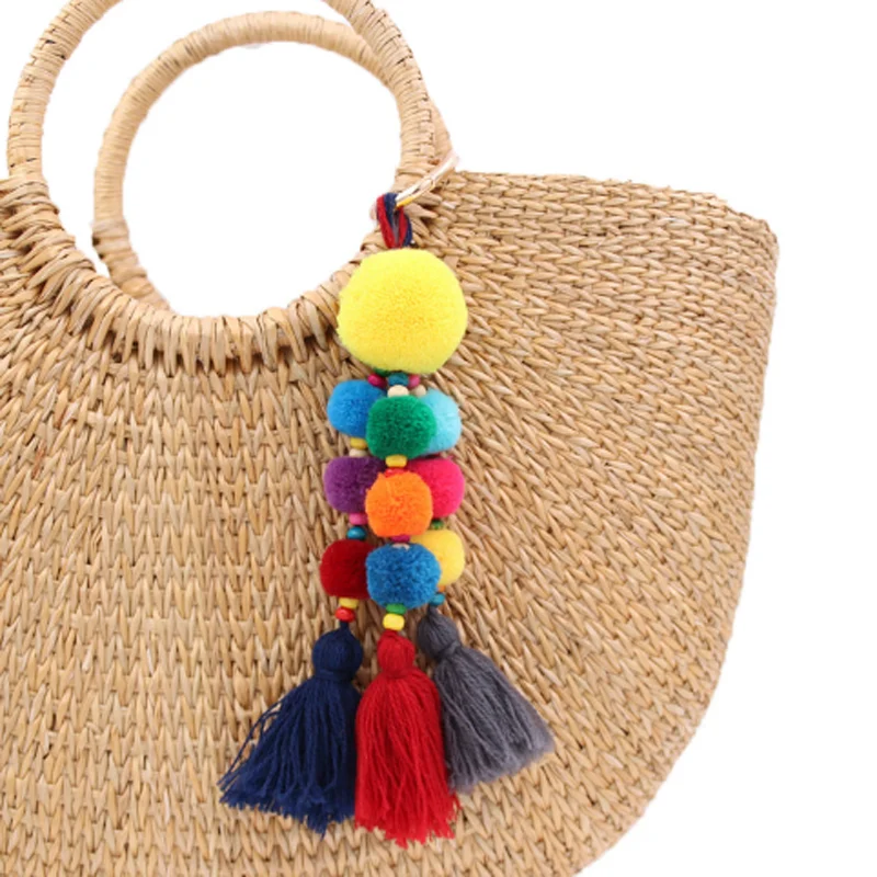 Креативный подарок брелок для ключей из кашемира с кисточками многослойный