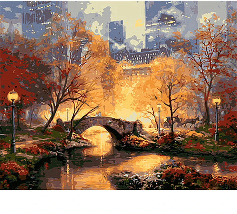 

CraftArtGo Painting By Numbers Landscape Drawing On Canvas HandPainted Gift Picture By Number Waterfall Kits Home Decoration