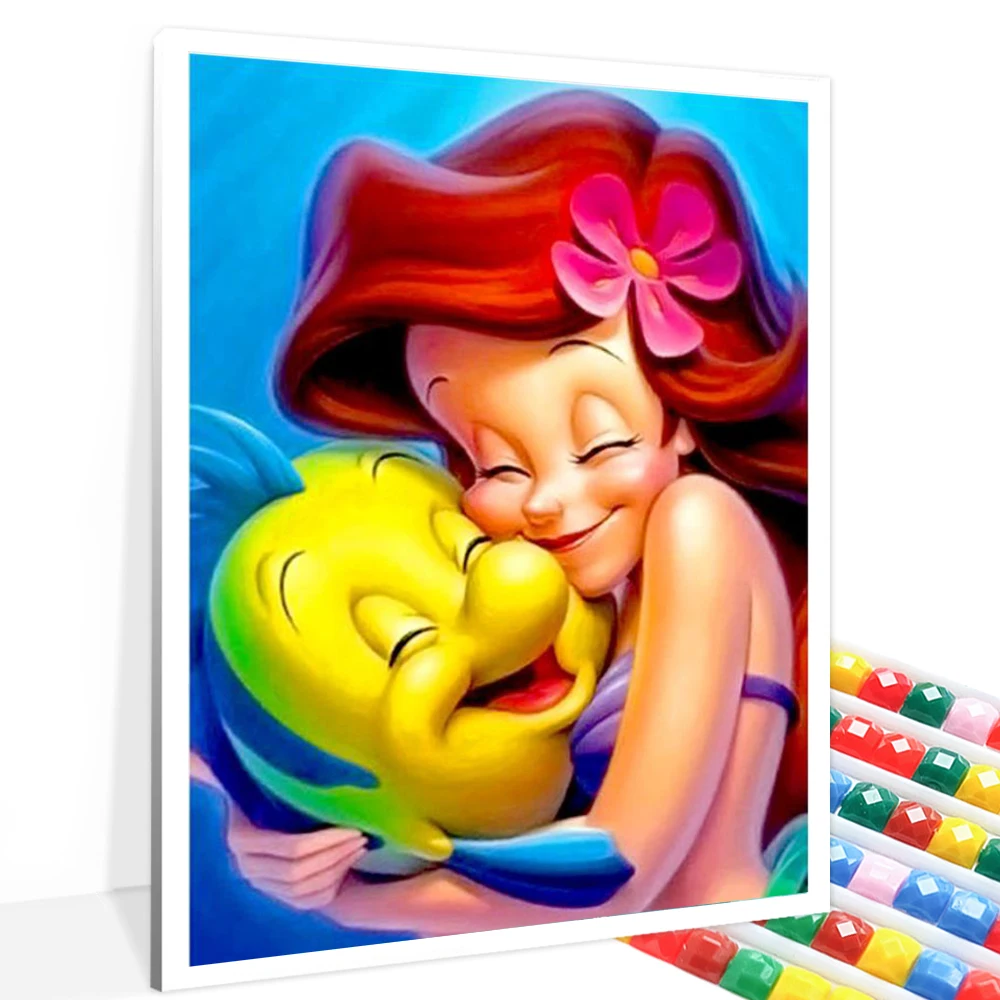 

Набор для алмазной живописи QIZITNEG, алмазная вышивка «русалка», квадрат, круглый дизайн, мультяшная принцесса, 5D, мозаика «сделай сам», вышивк...