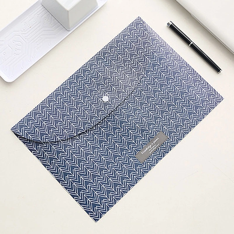 

G92E Durable Folder Snap Floral File Bag Paper A4 School Stationery Office Supplies