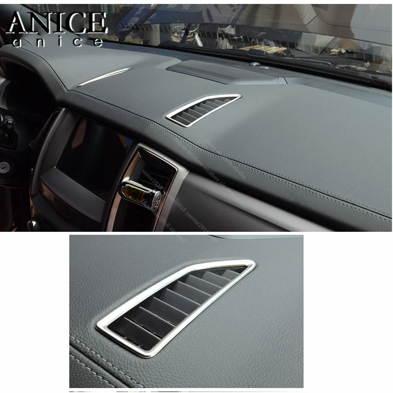 

Stainless Middle Air Conditioning Dashboard Vent Cover for Ford Ranger Everest Endeavour 2015 2016 2017 2018 2019