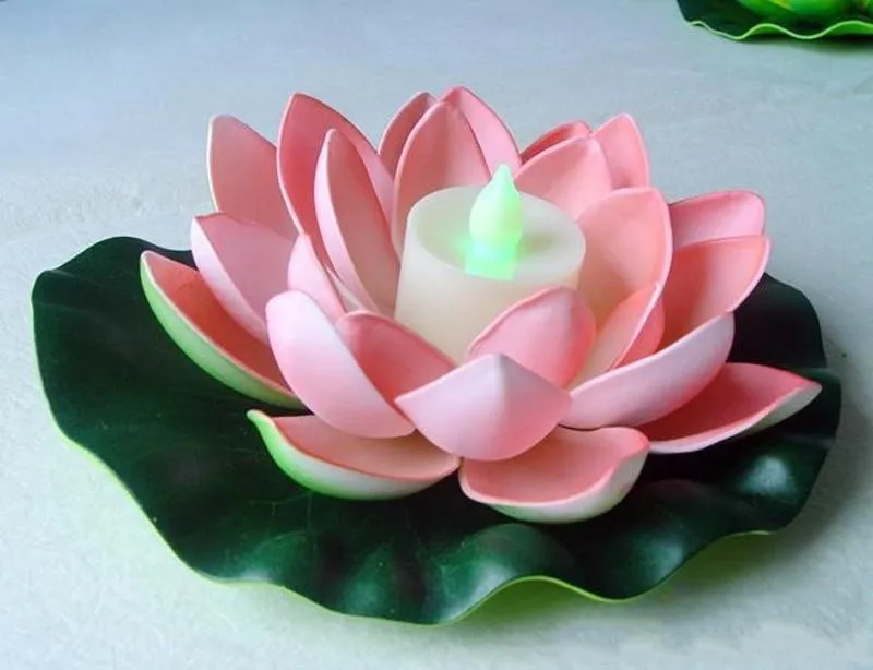 Искусственные СВЕТОДИОДНЫЕ свечи плавающие цветок лотоса с красочно изменен