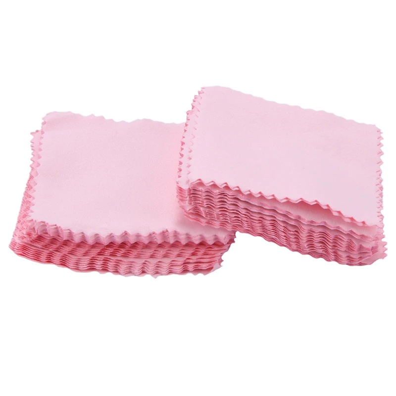 

50Pack Jewelry Cleaning Cloth with Three Layers Dustproof Clear Acrylic Cotton Ball Holder, for Cotton Swabs,