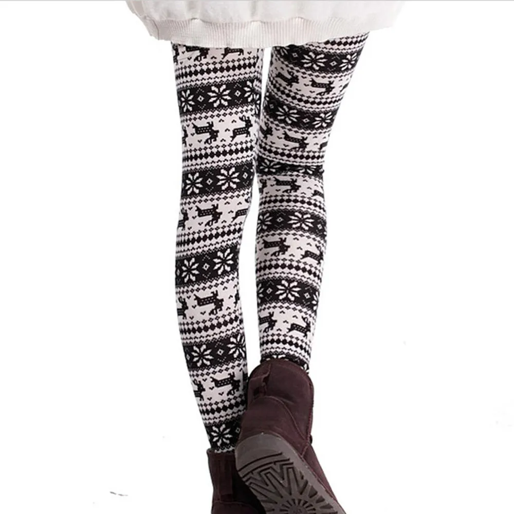 Модные женские леггинсы с высокой талией и принтом длинные штаны для