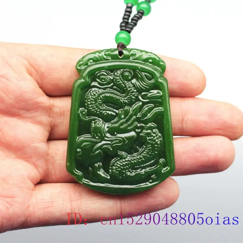 Зеленый Нефритовый дракон кулон натуральный Шарм ожерелье подарок амулет для