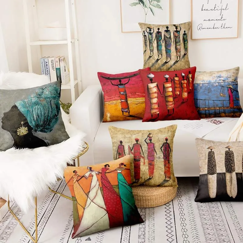 Африканский Абстрактная Живопись Художественная печать подушка для дома