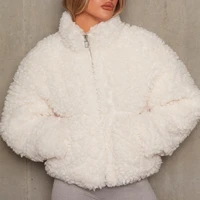 plush short fashion temperament loose cardigan fashion street trend collar warm cute handsome jacket for woman winter new