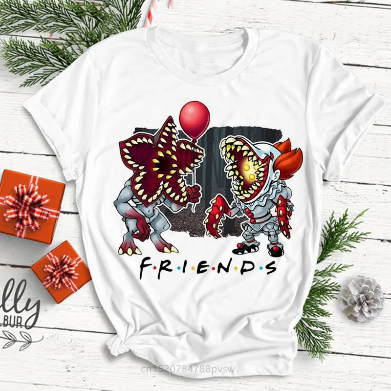 

Women's Halloween Horror Characters Friends TV Show Funny Print T-shirt Girl 2020 Summer Horror Design Harajuku 90S Clothes