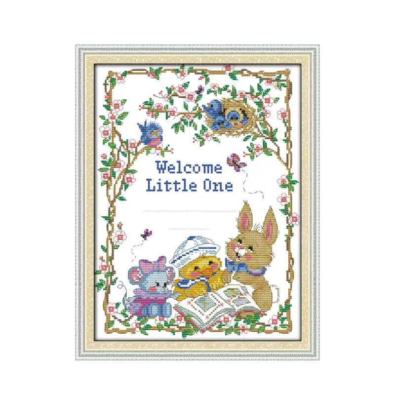 Набор для вышивки крестиком Welcome little one (1) 14ct 11ct печать на холсте вышивка сделай