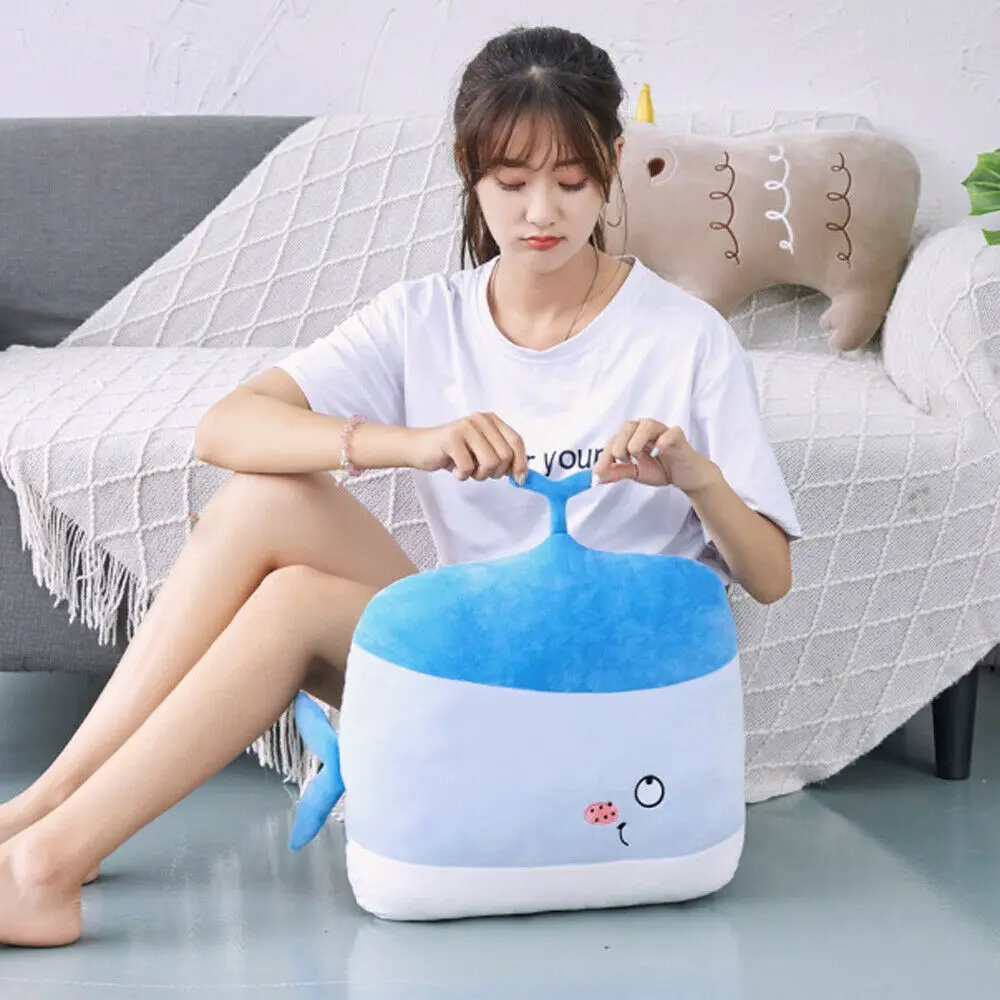 45 см плюшевая игрушка для животных мягкая подарок Акула Кит бегемот