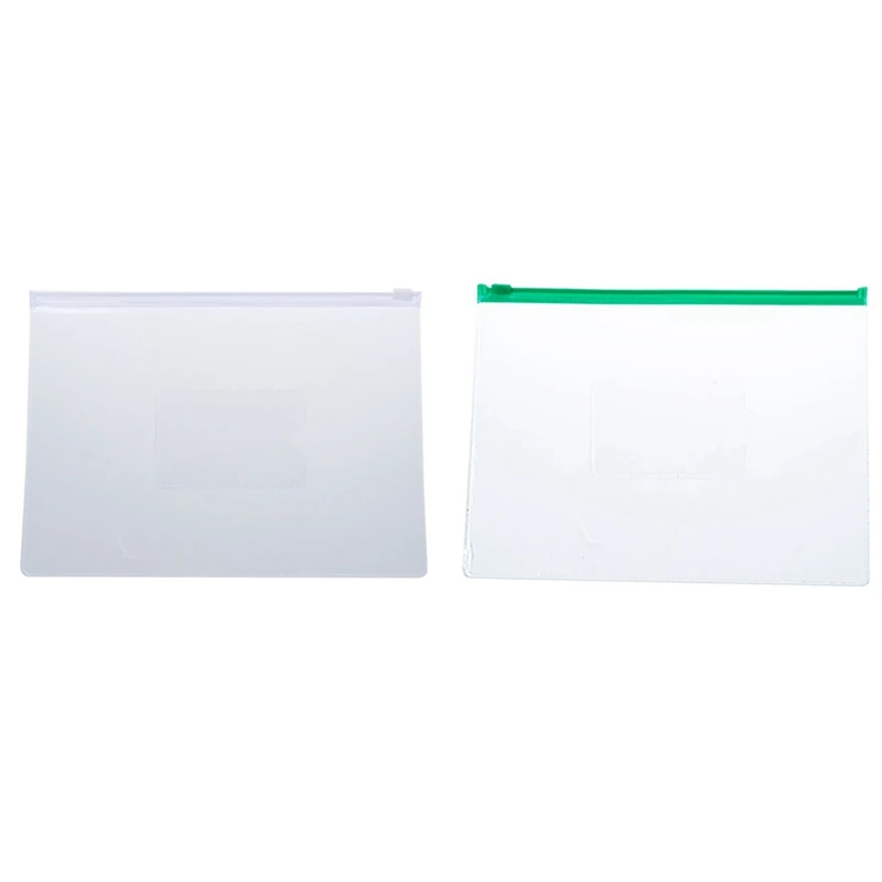 

40 шт. размера A5 бумажный слайдер застежка-молния закрывающиеся Папки файлы пакеты, 20 шт. зеленый прозрачный и 20 шт. белый прозрачный