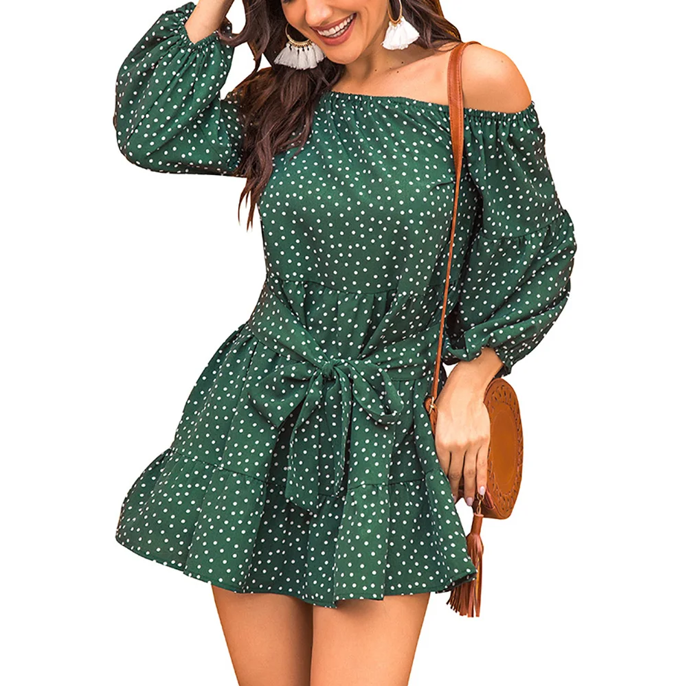 Женское плиссированное платье с оборками цветочным принтом открытыми плечами