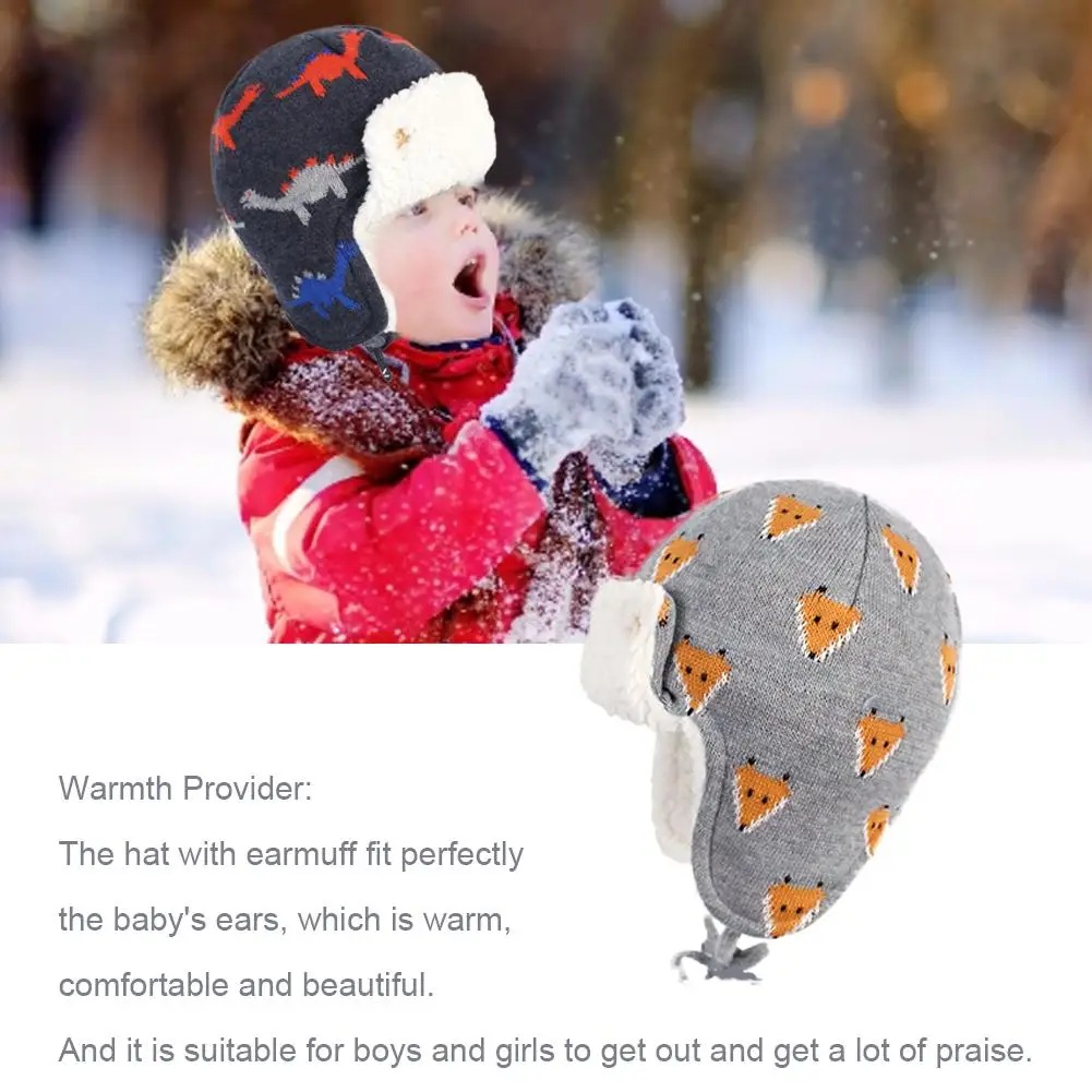 

Children's Warm Hats New Children's Winter Hats For Autumn And Winter Baby Cotton Jacquard Ear Caps Comfortable Soft And Warm