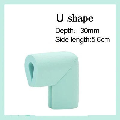 Light Green U shape 4 шт./партия, детский силиконовый стол, угол стола, край, накладка на углы, безопасная защита для детей, защита от детей - Цвет: Light Green U shape