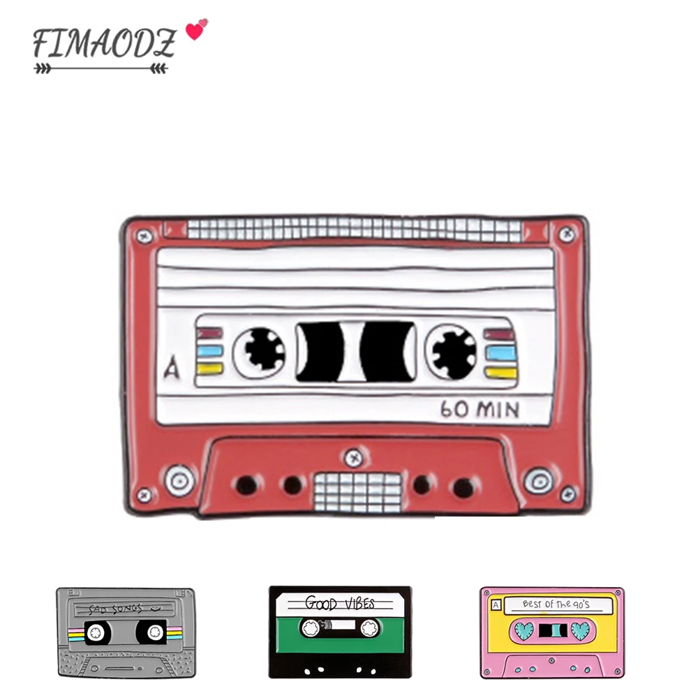 FIMAODZ винтажная музыкальная лента брошь GOOD VIBES Sad Songs сплав мультфильм Эмаль