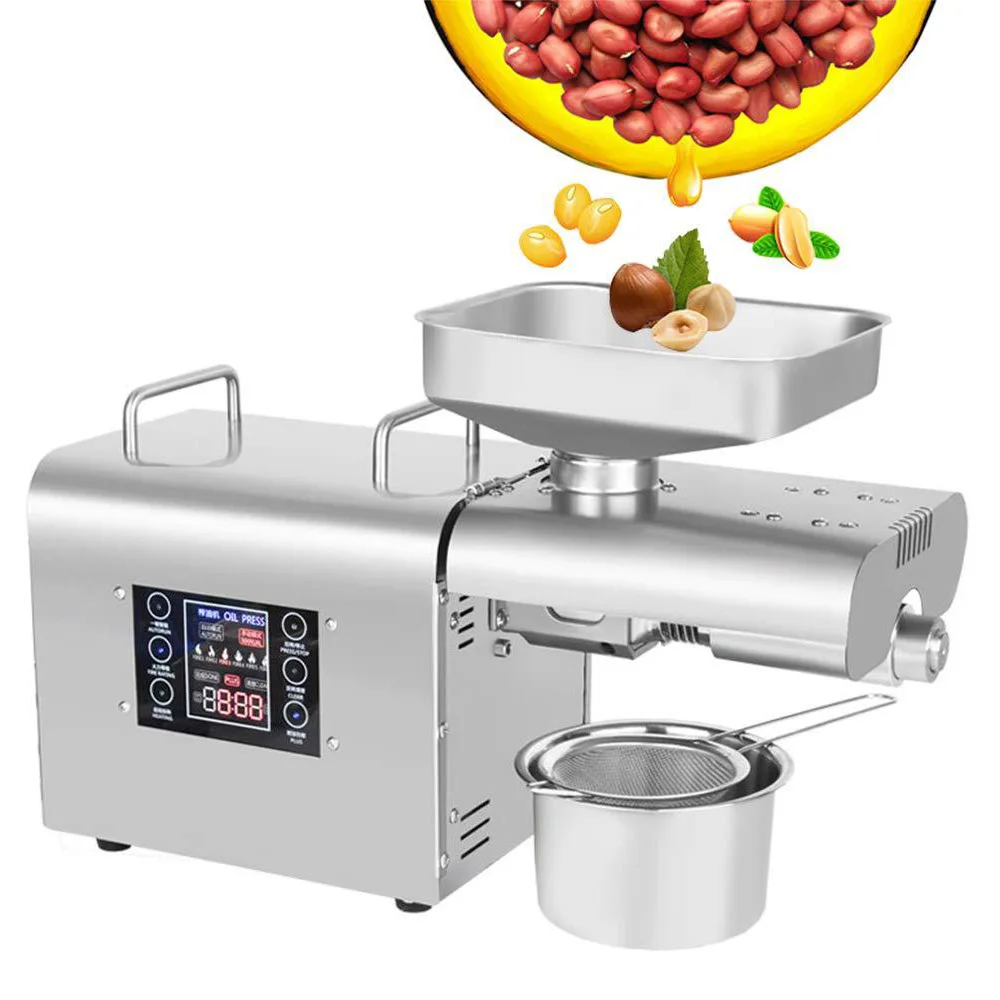 

Household Oil Press Machine Automatic Peanut Sunflower Sesame Oil Extractor Intelligent Temperature Control Kitchen Appliances