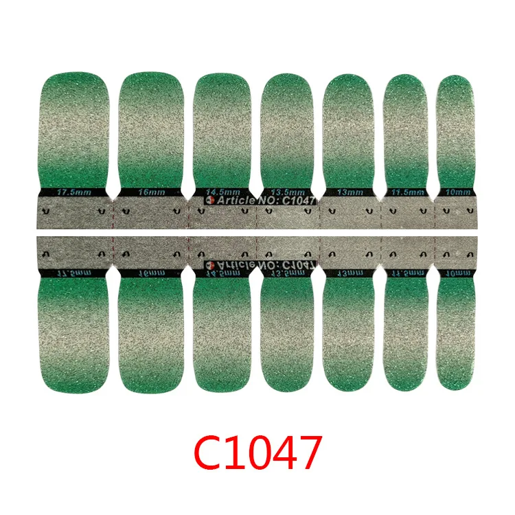 Блестящий порошок градиент цвета наклейки для ногтей обертывание полное