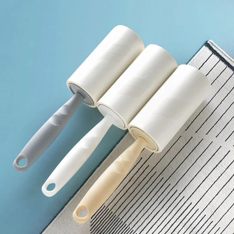 

60 Sheets With Handle Brush Dust Remover Sticky Clothes Pet Dog Hair Fabric Fluff Roller Cleaner Accessories