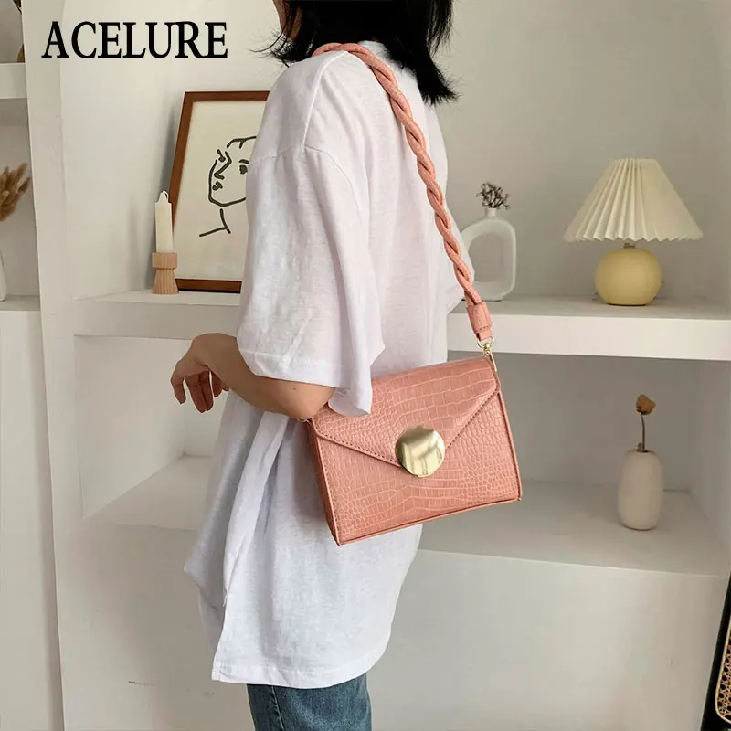 

Маленькие однотонные сумки на плечо ACELURE для женщин, модные сумки через плечо из искусственной кожи в простом стиле, дамские сумочки, кошеле...