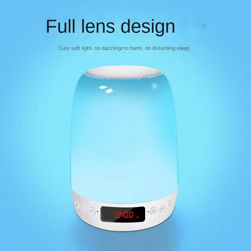 

Bluetooth-compatible Speaker Home Clock Alarm Clock Touch Colorful Pat Light Outdoor Wireless Car Subwoofer with Radio Function