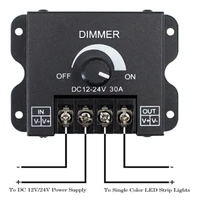 led dimmer switch brightness adjust controller for 3528 5050 5730 5630 single color strip light dc 12v 24v 8a 30a blackwhite