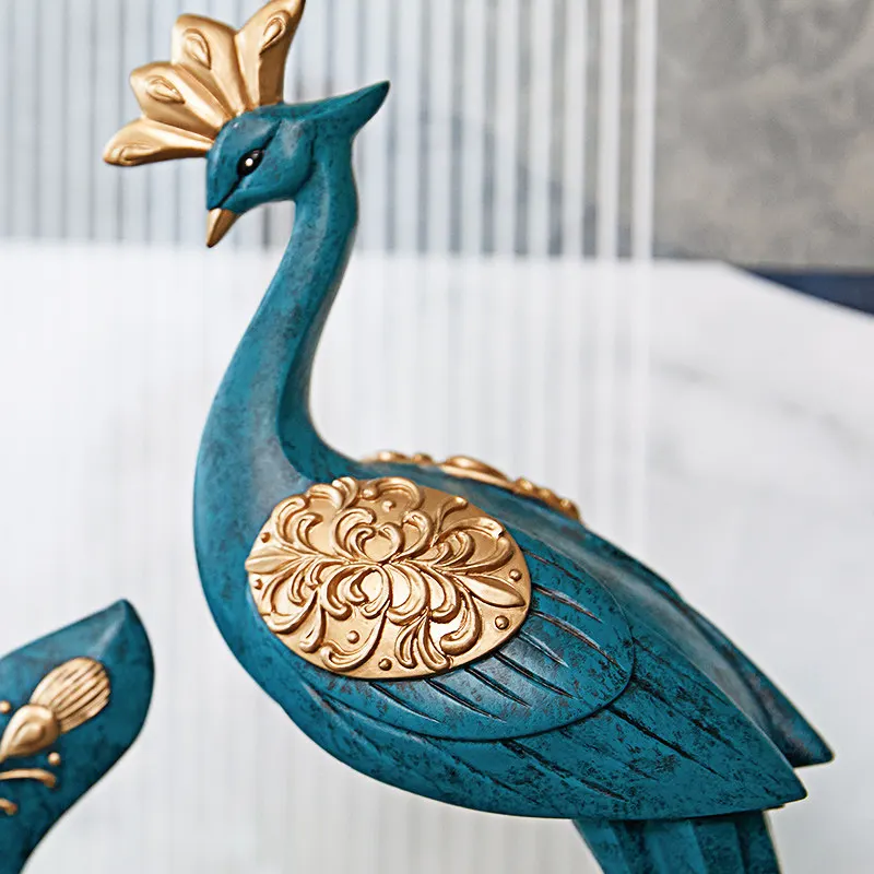 Европейский хрустальный шар павлин смола скульптура украшения декор FENGSHUI мебель