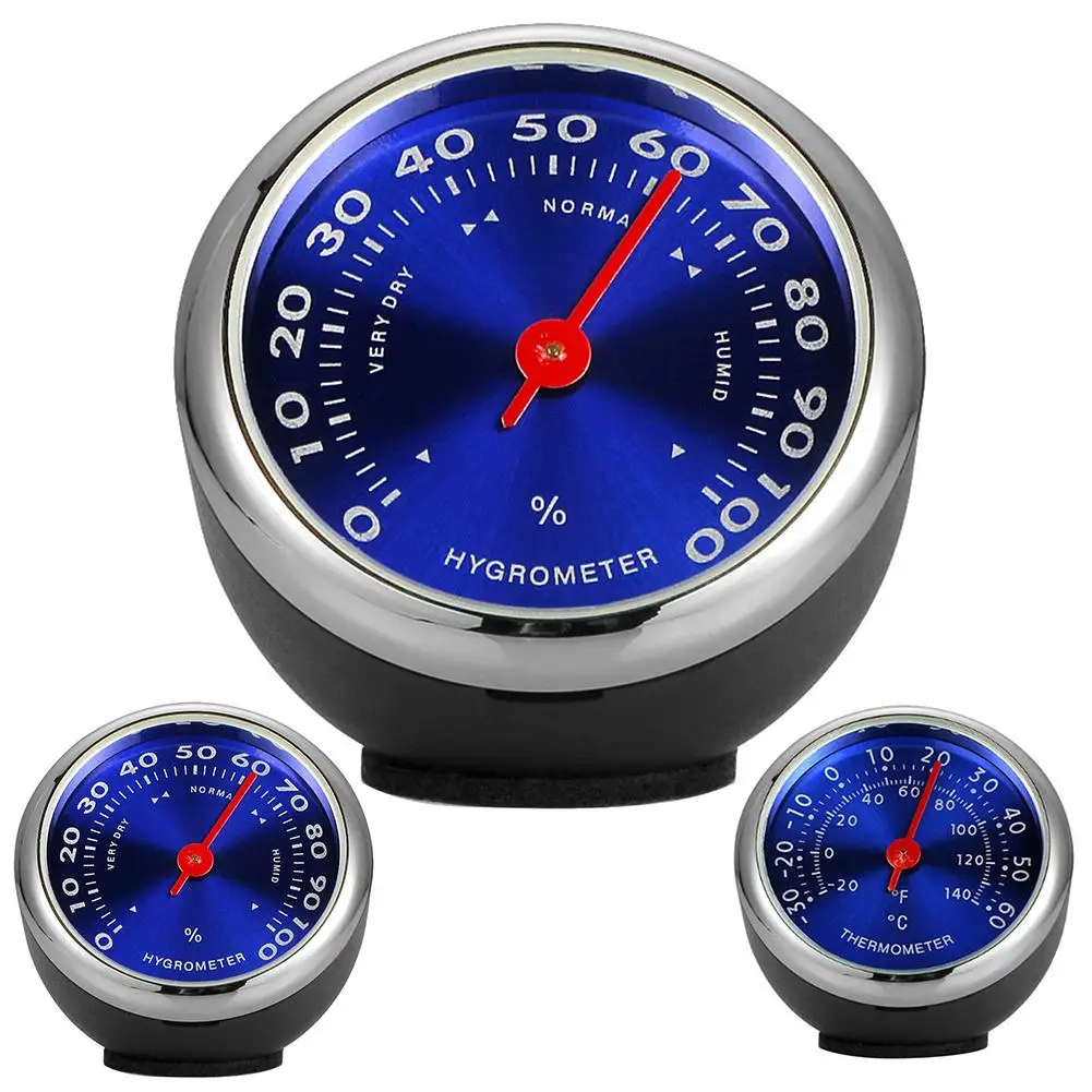 

Mini Car Dashboard Thermometer Hygrometer Mechanical Ornament Auto Decoration
