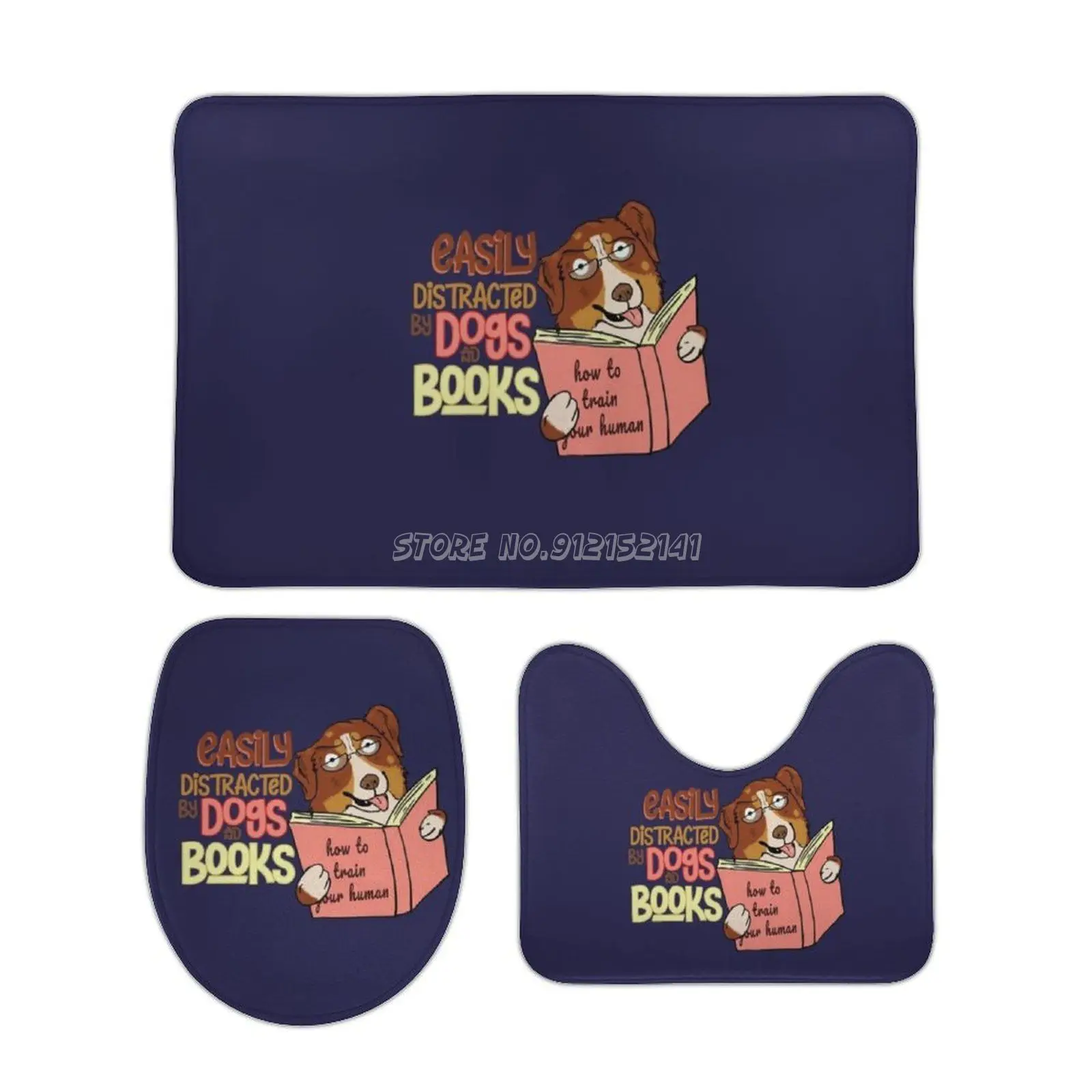 

Легко отвлекаться на собак и книги австралийской овчарки 3 шт. Набор ковриков для ванной печать коралловые вельветовые нескользящие носки, ...