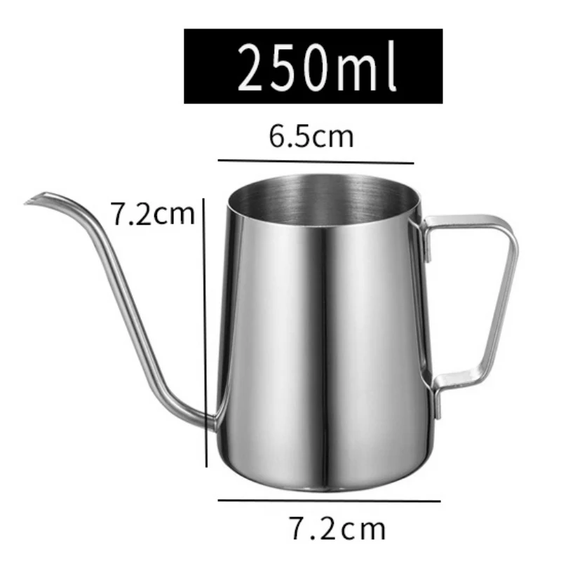 

Hand Coffee Pot 250ml Silver Coffee Pot For Home Kitchen Bar 304 Stainless Steel