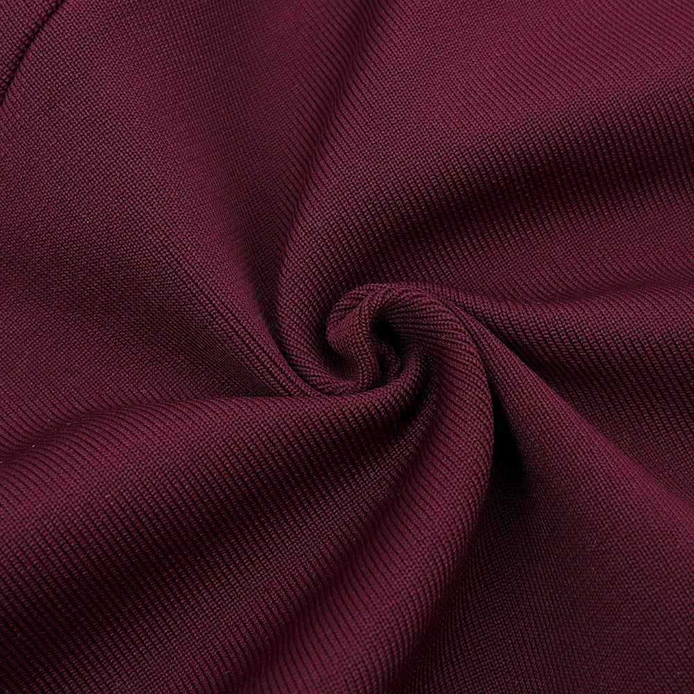 

HQBORY Wine Red One Shoulder Evening Party Dresses Elastic Knitted New Fashion 2020 hl Bodycon Bandage Dress